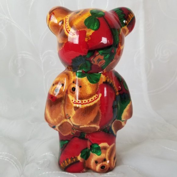 Joan Baker Porcelain Patchwork Teddy Bear Figurine - Picture 7 of 10